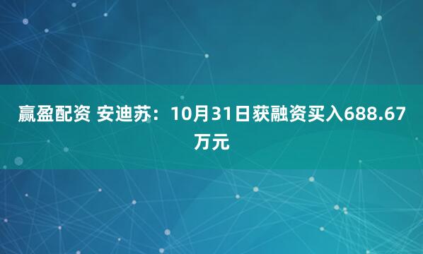 赢盈配资 安迪苏：10月31日获融资买入688.67万元